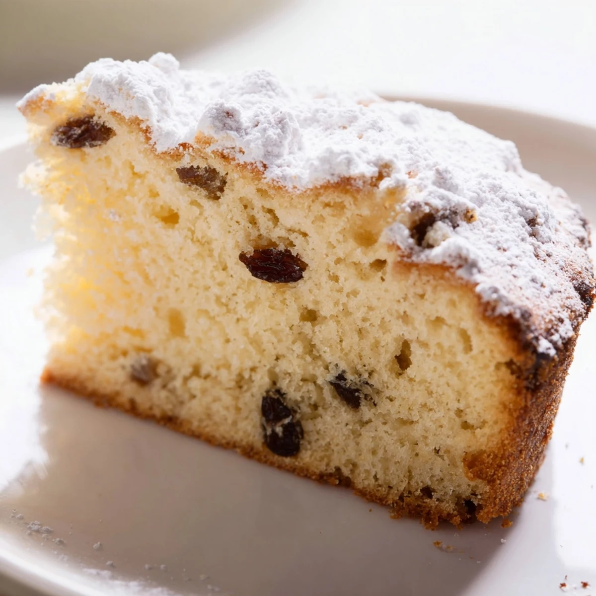 Golden Irish Tea Cake with raisins cooling on a wire rack, ready for afternoon tea.