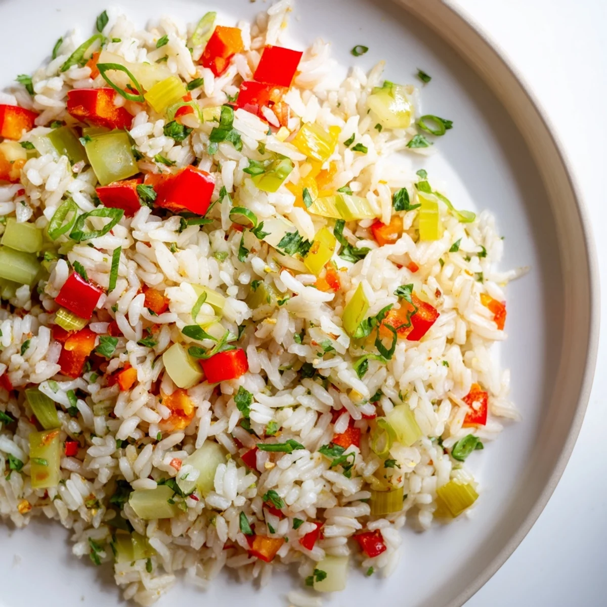 This easy Creole Rice Pilaf with Peppers recipe, simmered in vegetable broth, is ready to serve as a flavorful vegetarian side dish.