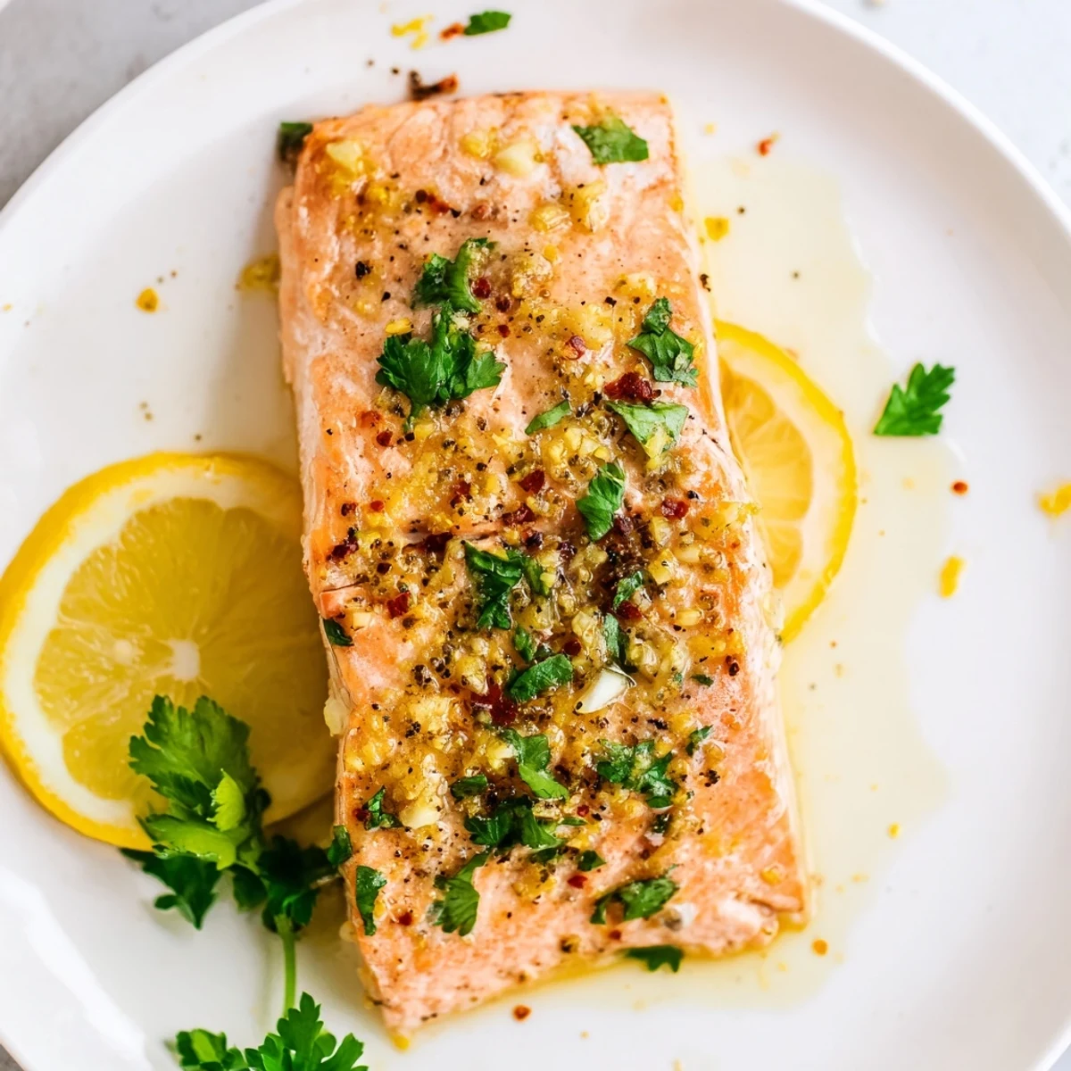 Gluten-free baked salmon with lemon pepper, paired with a fresh green salad for a healthy main dish.