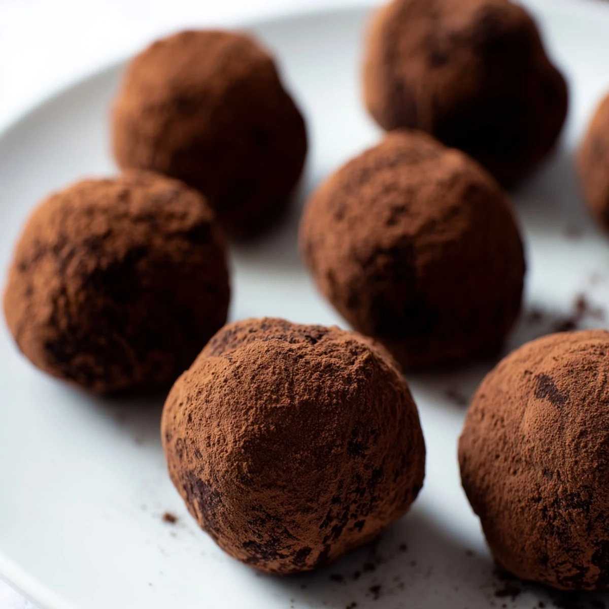 Hand-rolled Chocolate Truffles with Cocoa Powder arranged beautifully for a decadent, gluten-free dessert gift box.