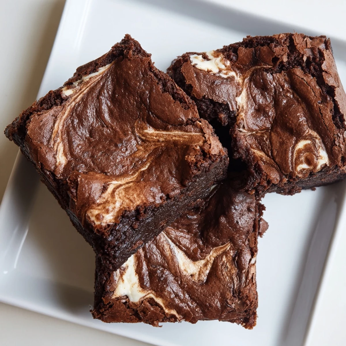 Slice of Cottage Cheese Brownies served with a glass of cold milk, highlighting the creamy tangy swirl inside the moist chocolate squares. 