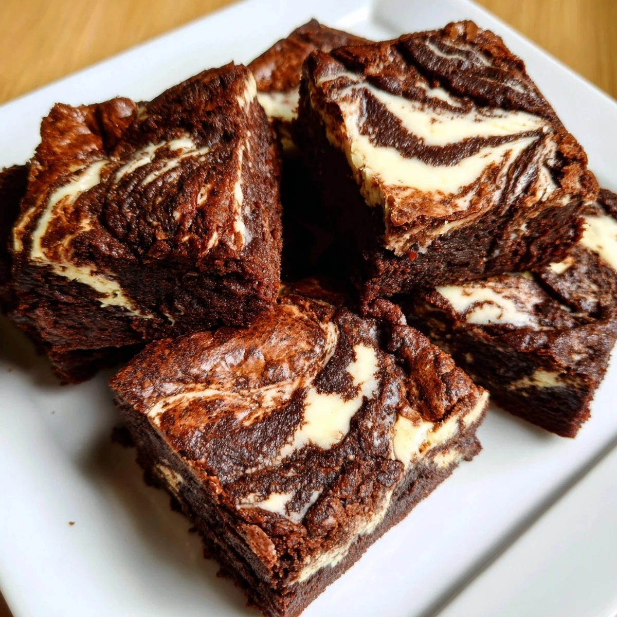 Decadent Cottage Cheese Brownies cooling on a wire rack, displaying a glossy top crust and melted chocolate chunks scattered throughout.