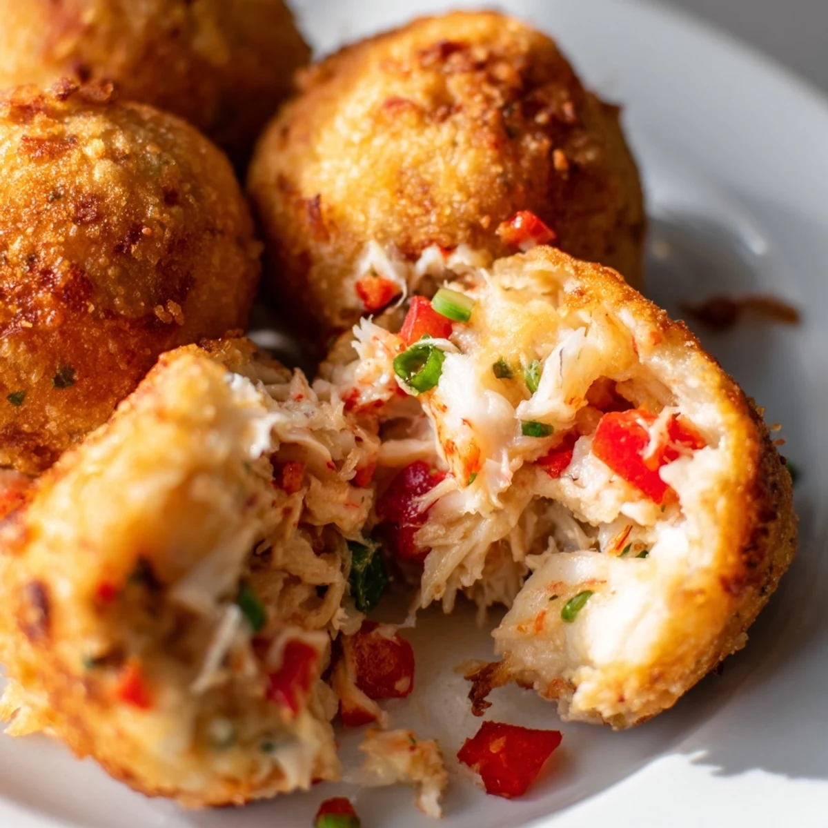 Golden brown crab and shrimp tortilla bombs baked to crispy perfection with melted cheese