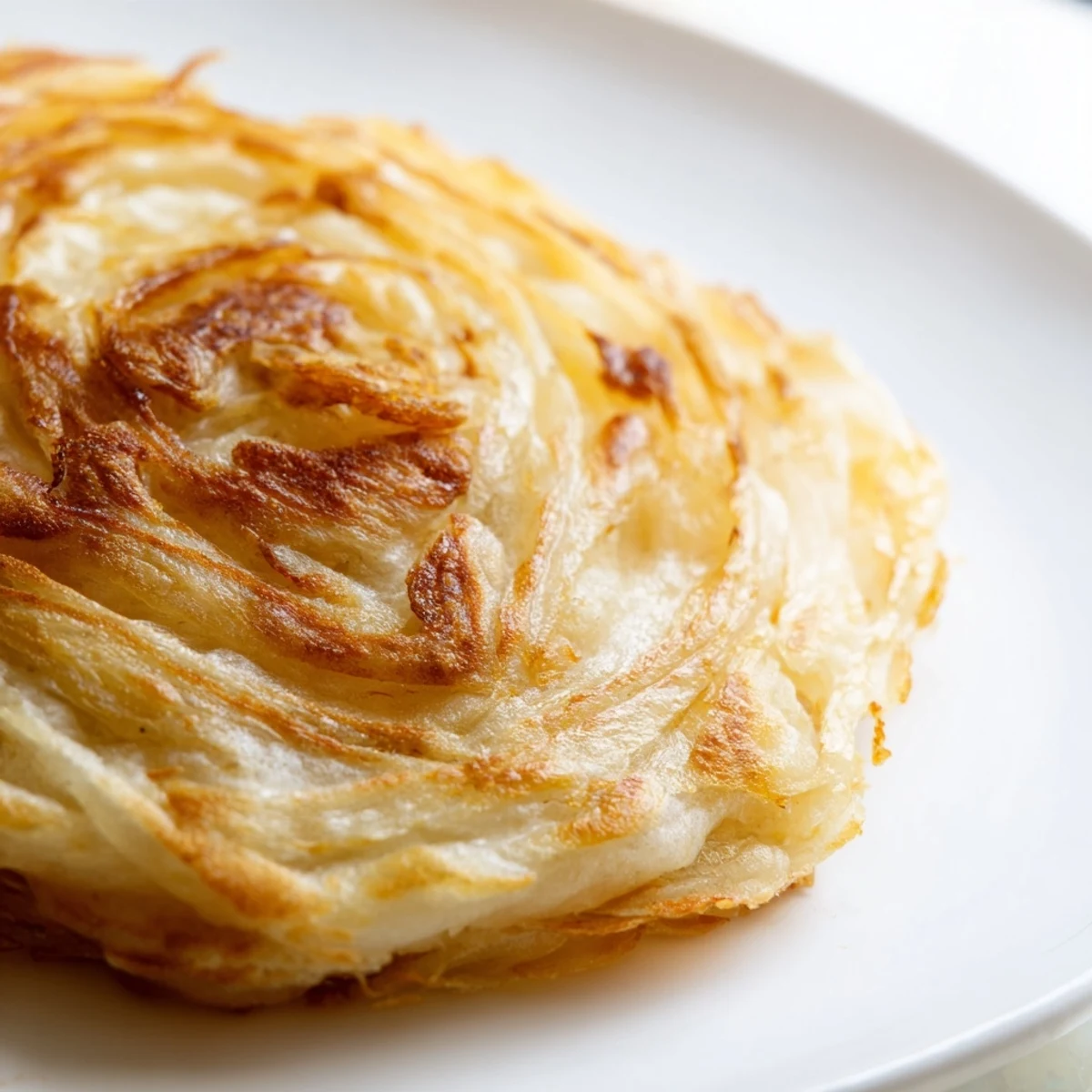 Hot Malaysian roti canai bread stacked showing signature flaky texture and golden brown surface