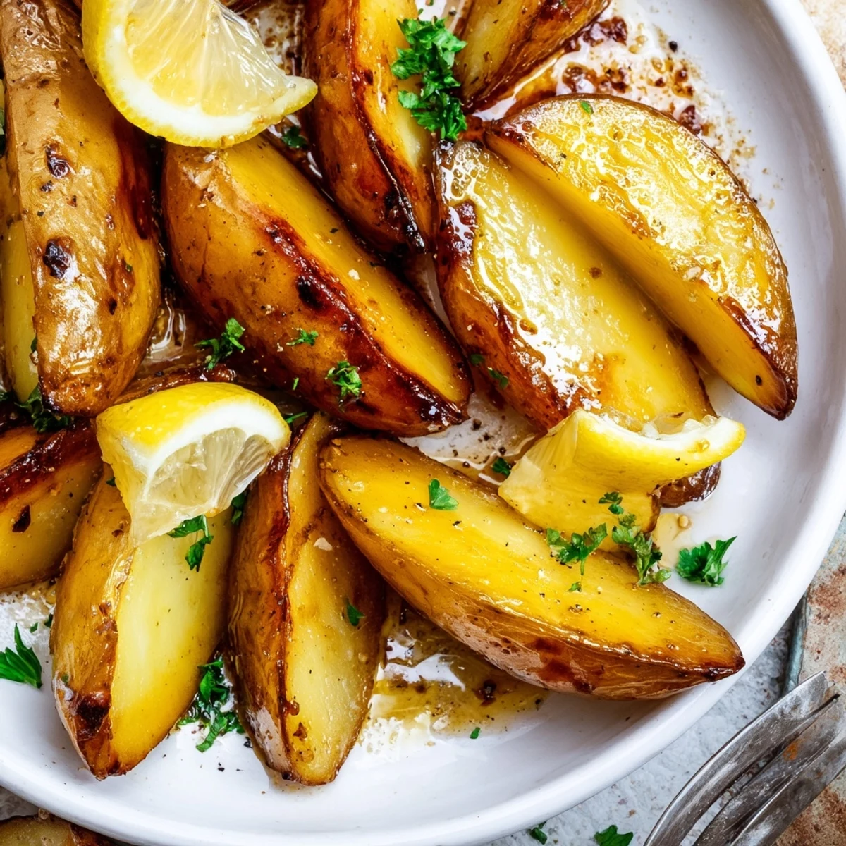Oven-roasted Authentic Greek Lemon Potatoes Recipe, bright lemon aroma and golden crunch  