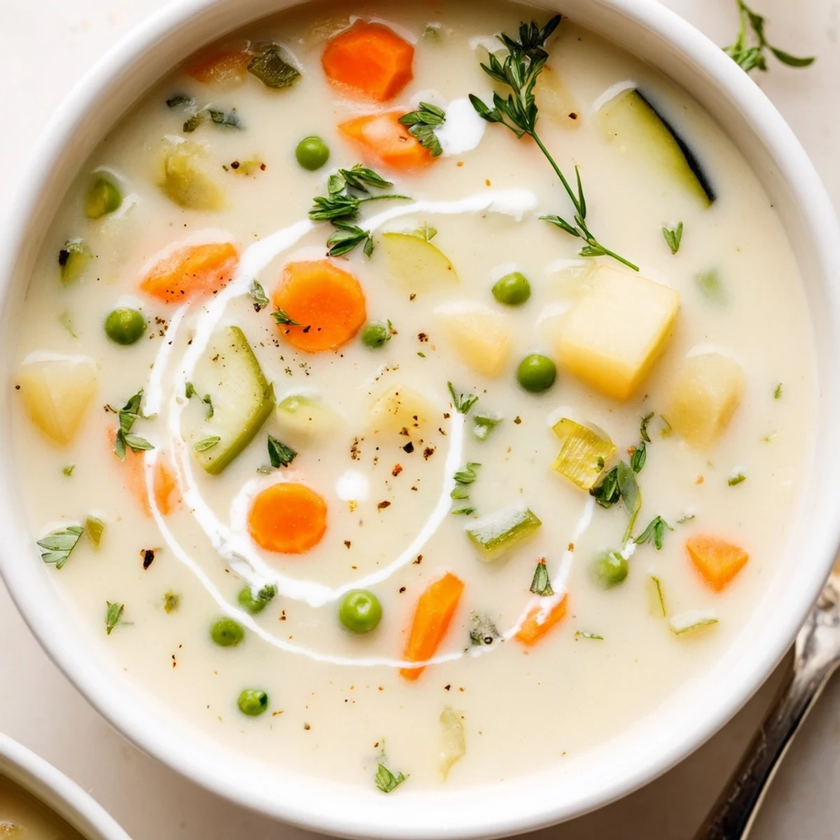 Creamy Vegetable Soup Recipe steaming in bowl, velvety texture and parsley garnish