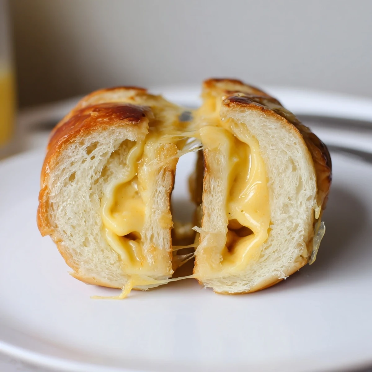 Warm Mini Grilled Cheese Hawaiian Rolls Recipe brushed with butter, gooey cheese inside