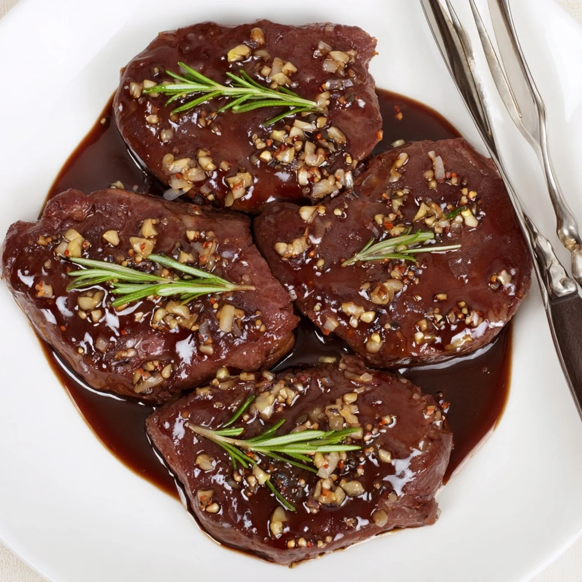 Homemade Steak Marinade pooling in bowl, tangy balsamic and lemon scents