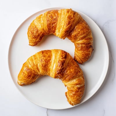 Gluten-free croissants layered with butter, served warm with a dollop of jam.
