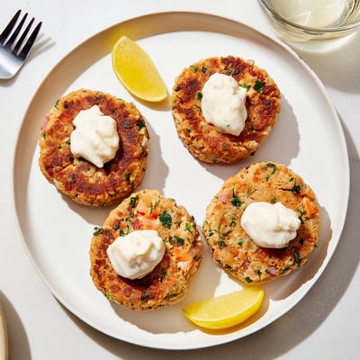 Lemon Garlic Salmon Cakes